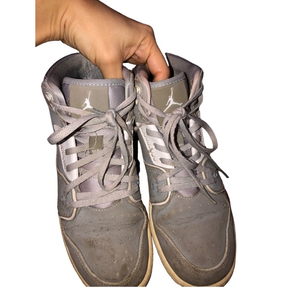 Youth Nike Air Jordan 1 Flight 2 Gray/White Sneakers - 6.5Y - Picture 6 of 13